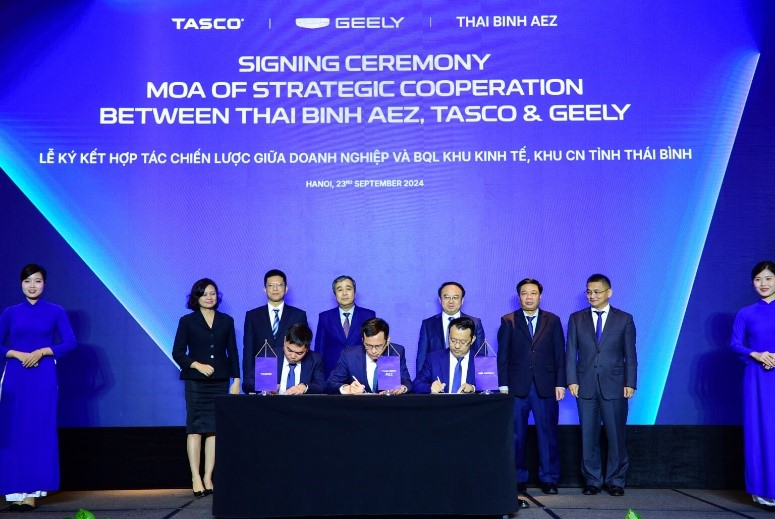 Geely Auto Group is partnering with Vietnam's Tasco to construct a US$168 million plant in Thai Binh. 