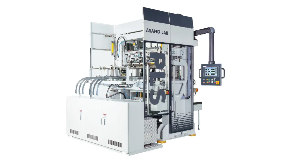 Large area thermoforming machine FLC- 415PC6.1-Q3EX - High-speed thermoforming of biodegradable material (polylactic acid CPLA) cup lids