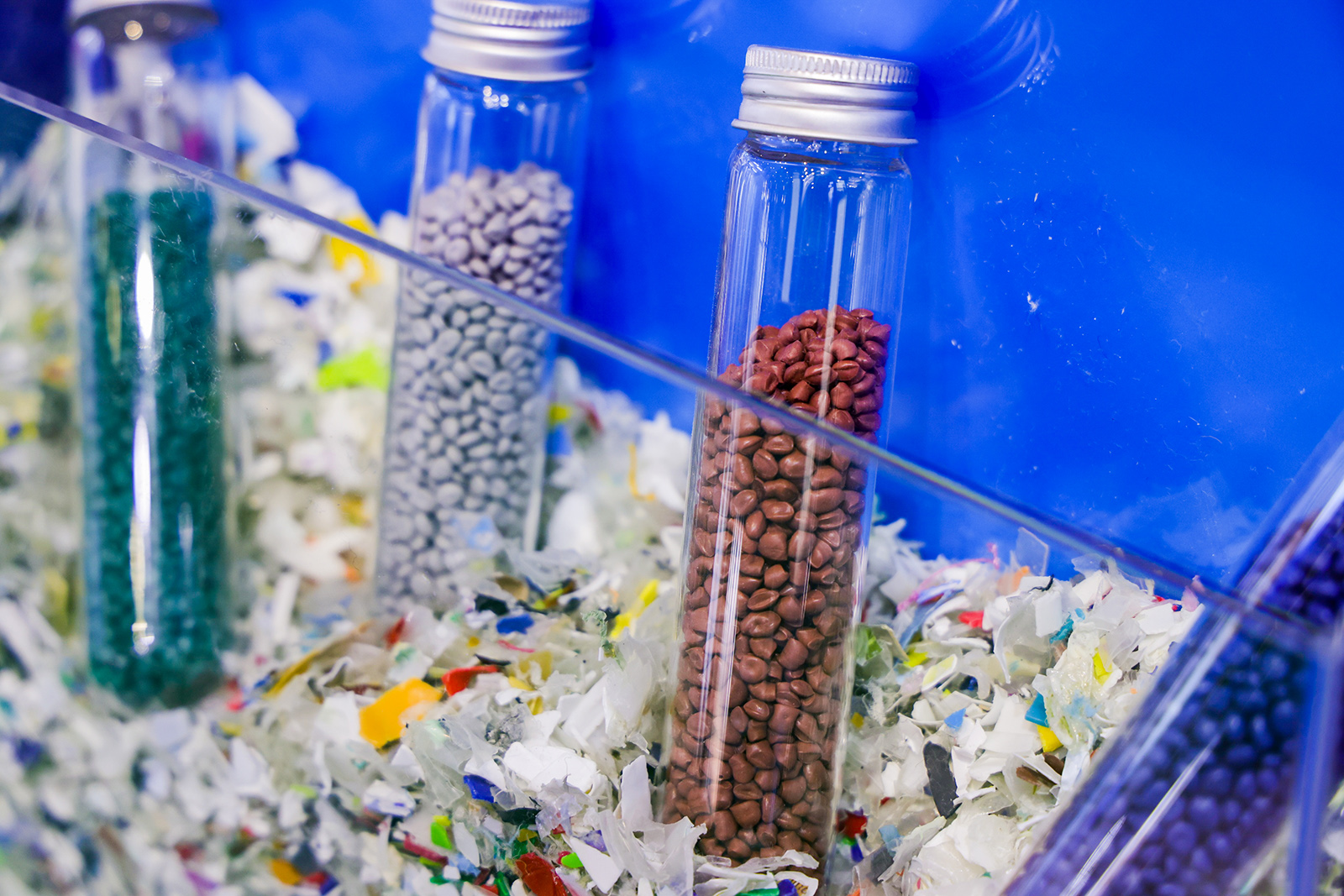 Recycled plastics materials display at CHINAPLAS