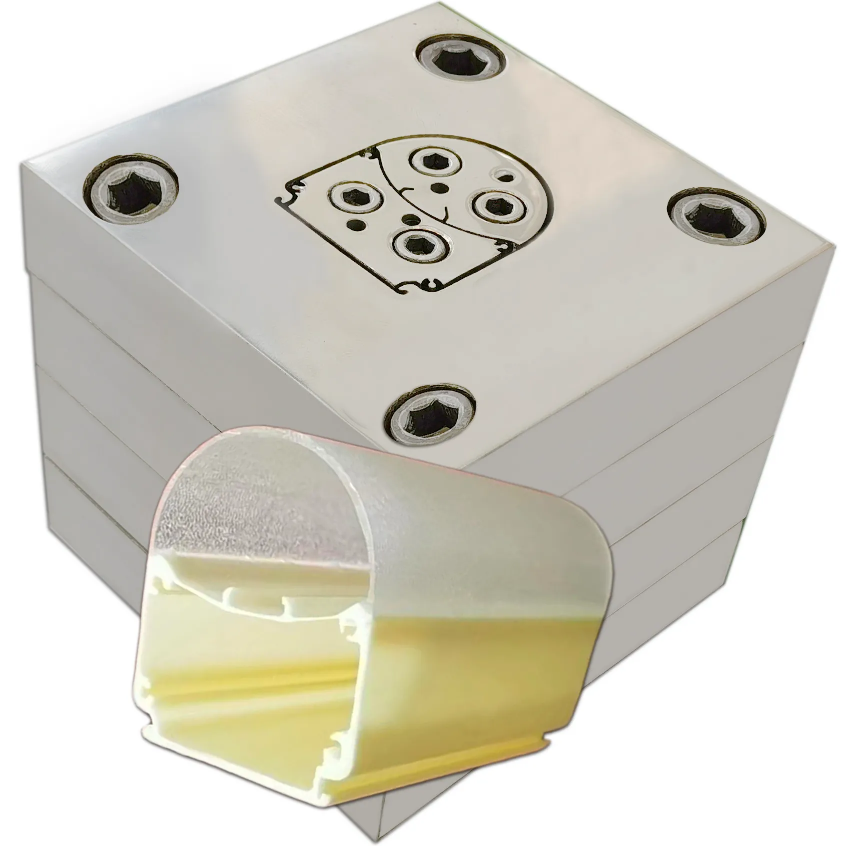 PC/PMMA/ABS lamp shade mold Lamp cover co-extrusion Die SliderImage