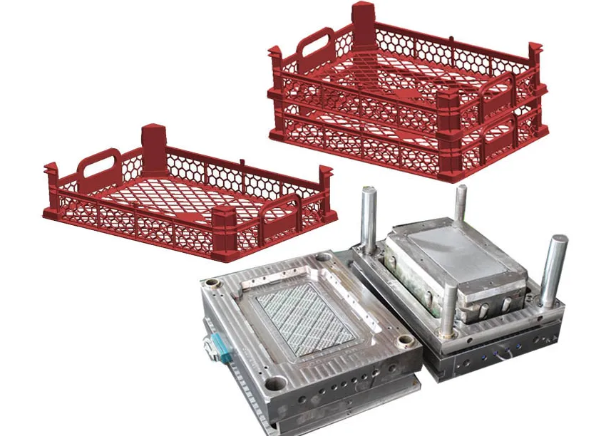 Plastic crate mould PP storage container box mold Vegetable fruit storage crates tooling mold SliderImage