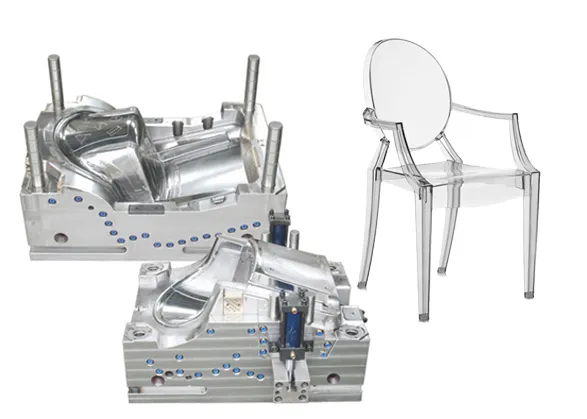Taizhou Mold Manufacturer Custom PC Transparent Durable Plastic Chair Injection Mould SliderImage