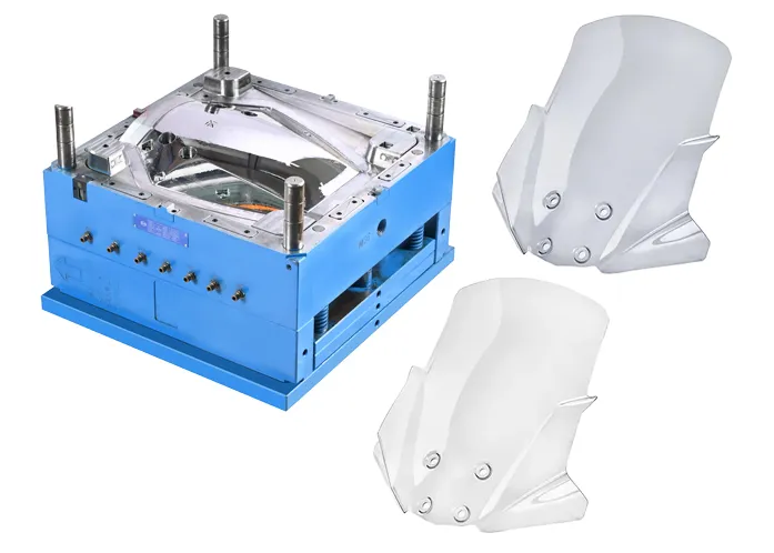 China Mold Factory Customized Electric Vehicle Motorcycle  Windshield Plastic Injection Mould SliderImage