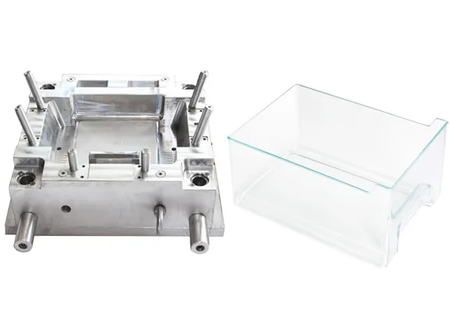 Customized Plastic Parts Freezer Drawer Moulding Transparent Refrigerator Drawer Injection Mould SliderImage