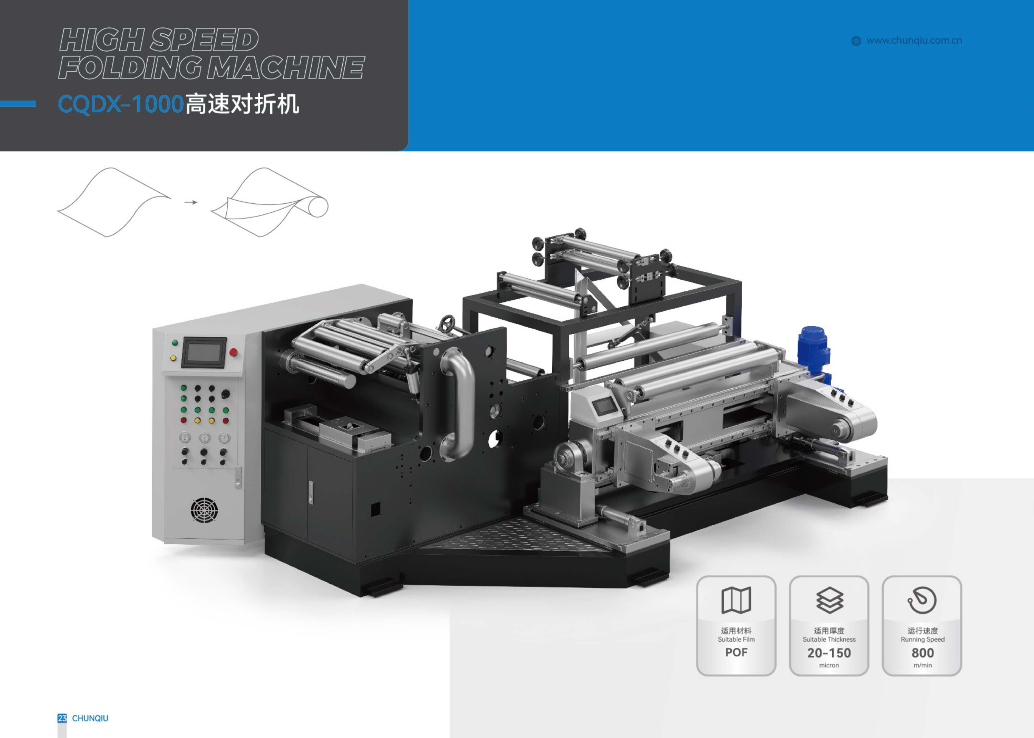  high speed POF film folding machine SliderImage