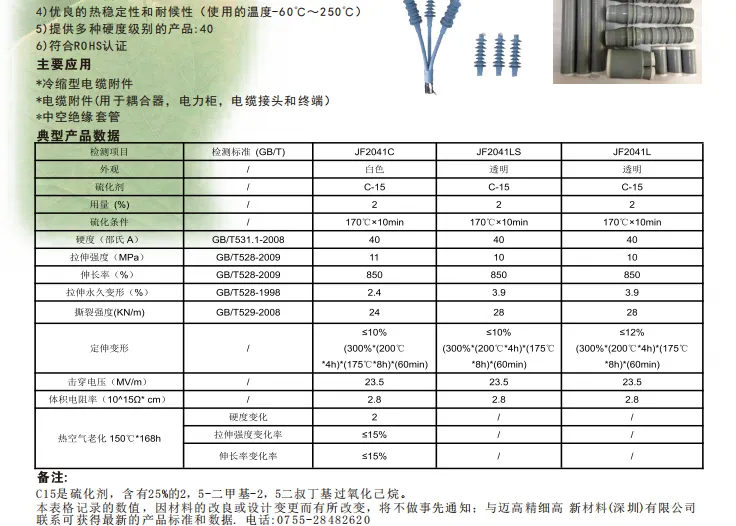 High tear strength hot vulcanized silicone rubber . JF(D.E)2041series SliderImage