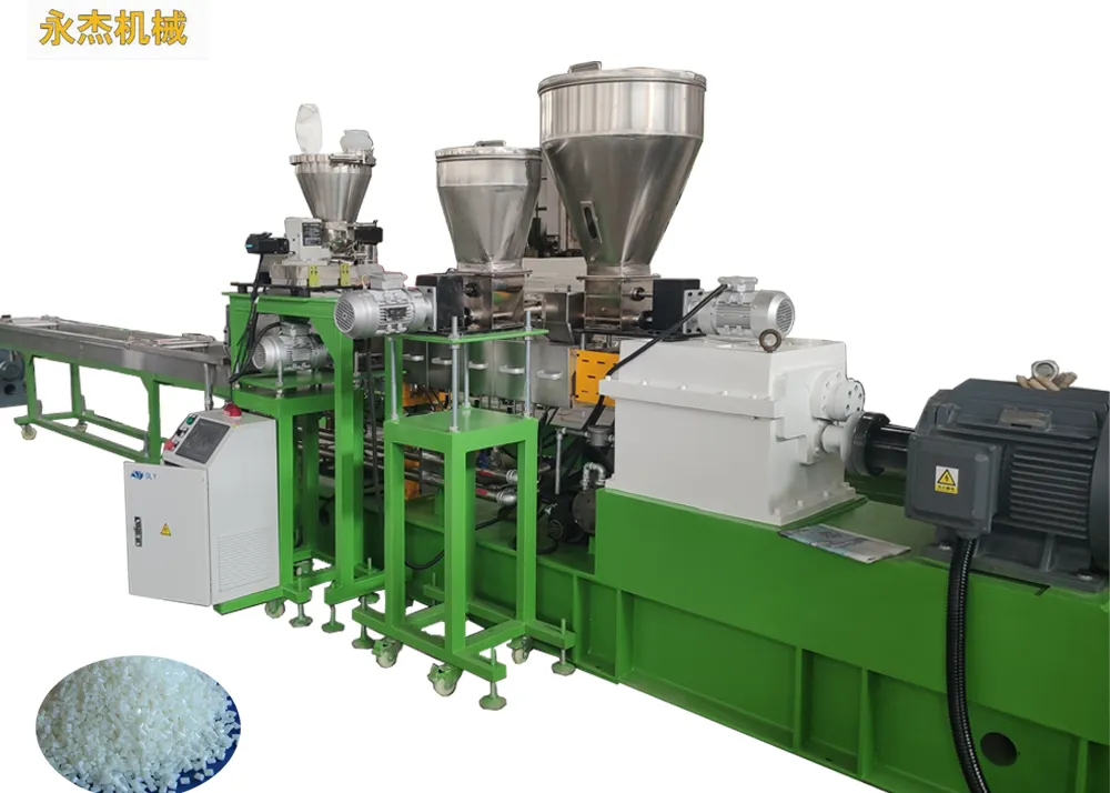 Competitive-price PA PP ABS PC compound with long/short glass fiber plastic granulating line twin screw extruder SliderImage