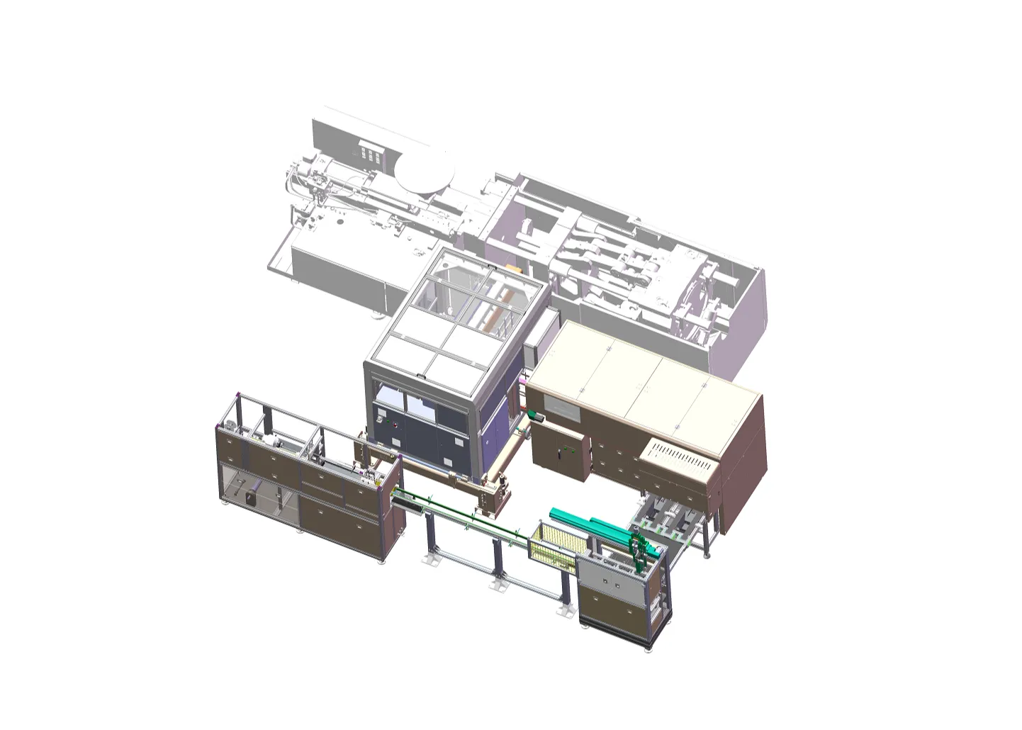 Injection Molding System Automation-16-cavity automatic unmanned in-mold labeling detection and packaging system SliderImage
