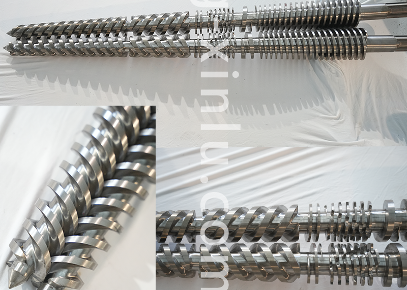 Zhoushan Factory Custom PVC Bimetallic Conical Twin Barrel and Screw for Plastic Extruder Machine SliderImage