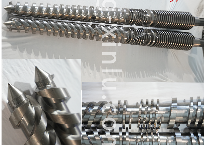 Zhoushan Factory Custom PVC Bimetallic Conical Twin Barrel and Screw for Plastic Extruder Machine SliderImage