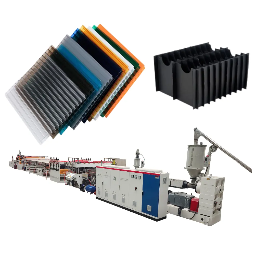 PP PC PE Hollow Cross Section Plate Extrusion Line SliderImage