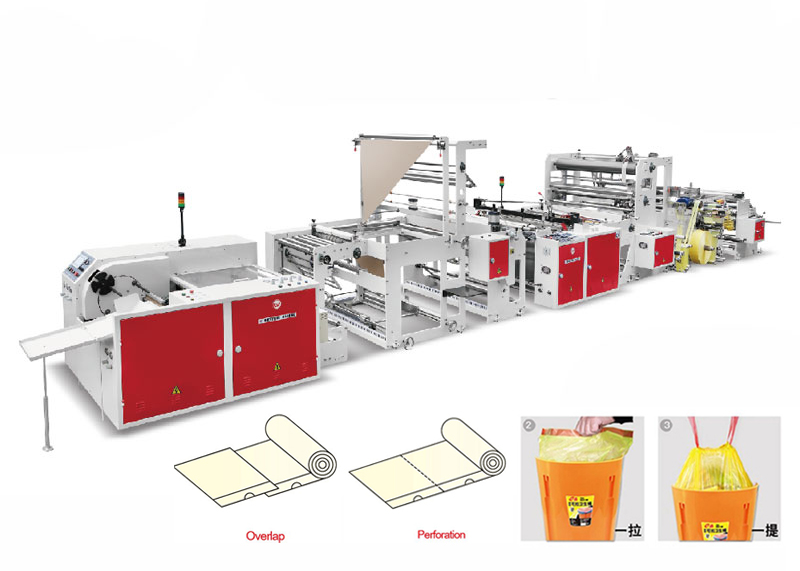  CW-1000PG+OR Fully Automatic Draw Tape Garbage Bag Making Machine for Overlap & Performation Bag-on-Roll Without Core CW-1000PG+OR Fully Automatic Draw Tape Garbage Bag Making Machine for Overlap & Performation Bag-on-Roll Without Core SliderImage