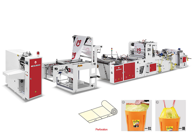 CW-1000PG Fully Automatic Draw Tape Garbage Roll Bag Making Machine for Performation Bag-on-Roll SliderImage