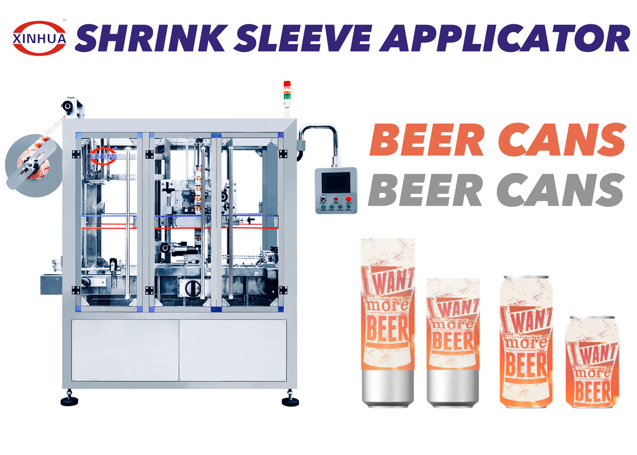 Beer Can Shrink Sleeve Label Applicator Machine SliderImage