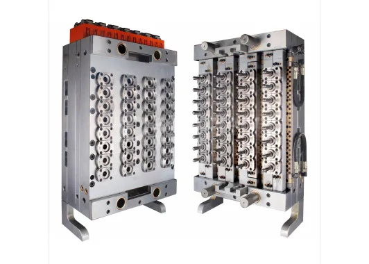 32 cavity self lock pin valve gate plastic preform mould with hot runner temperature controller