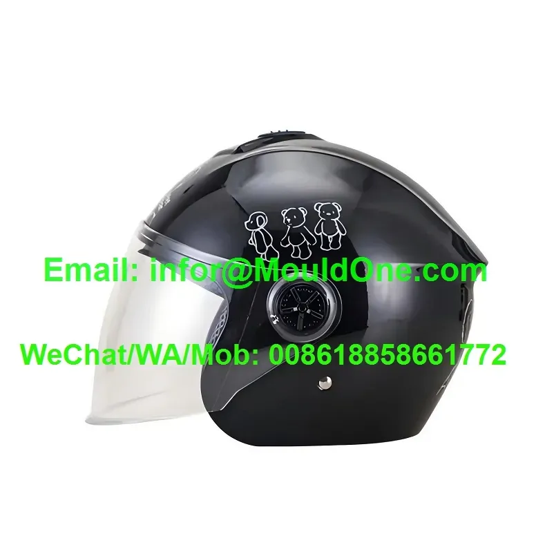 China Custom Plastic Injection Molding Motorcycle Open Face Cover Whole Face Motor Helmet Mould_1