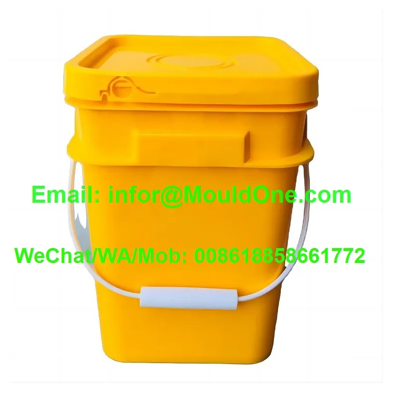 Custom Creative Plastic Injection Moulding 5 Liter 15 Liter Water Round square Paint Bucket Mould SliderImage