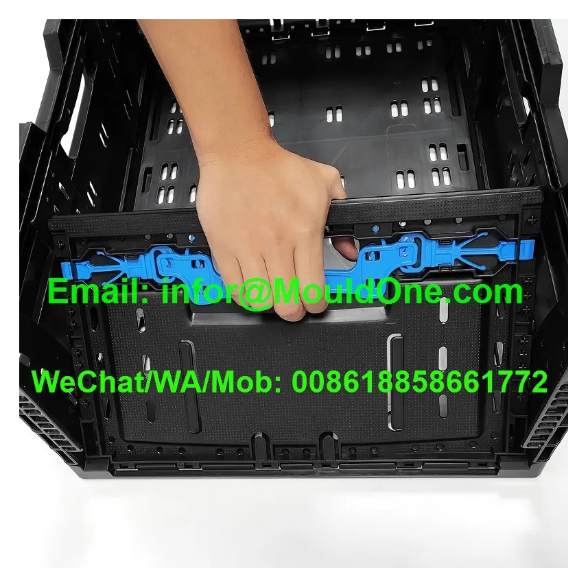 Hot Selling Custom Plastic Injection Molding Folding Transport Egg Create Basket Foldable Plastic Crate Mould SliderImage