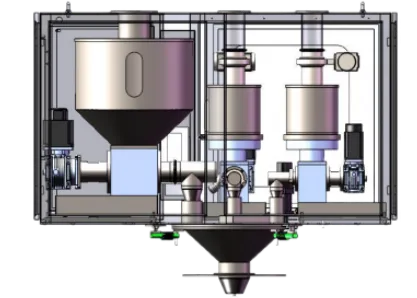 Weightless automatic metering and mixing system