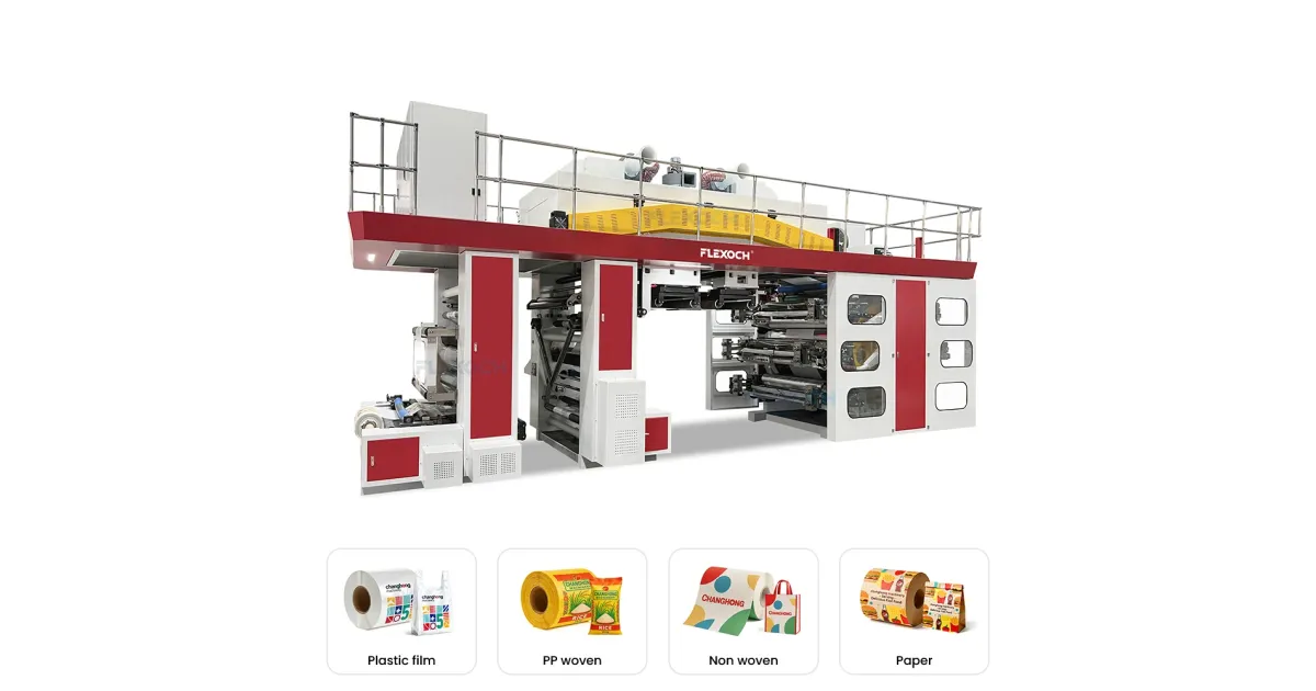 6 Color Central Drum Ci Flexo Printing Machine Fo...