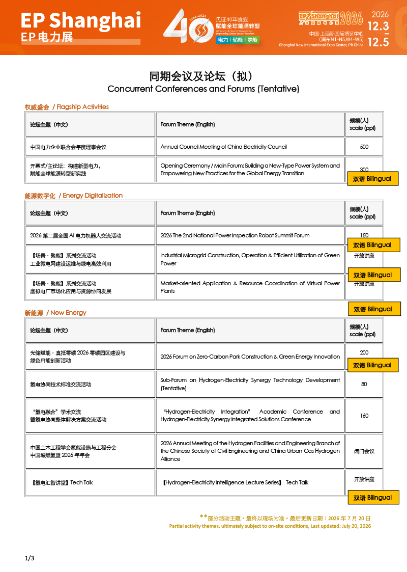 2026 同期活动