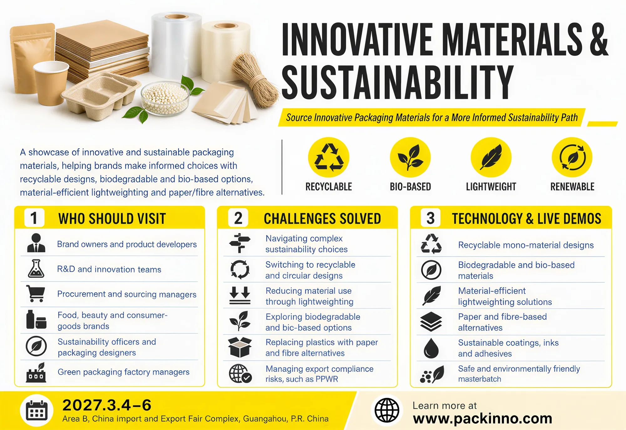 Infographic for flexible and sustainable food packaging solutions