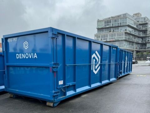 Denovia branded recycling bins in partnership with TYMAC.jpg