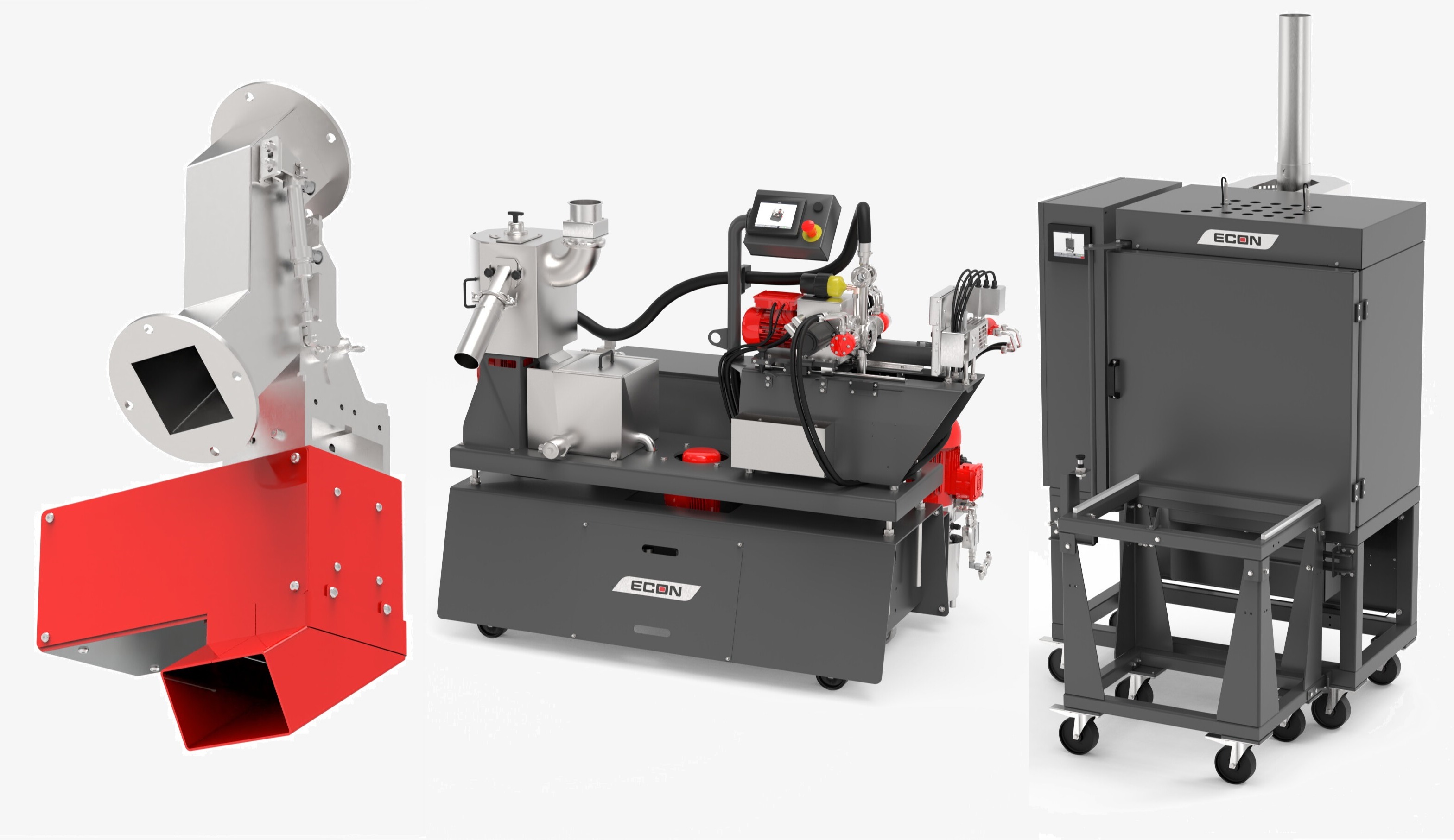 ECON’s solutions for pelletizing, quality control, and component cleaning at Fakuma 2026