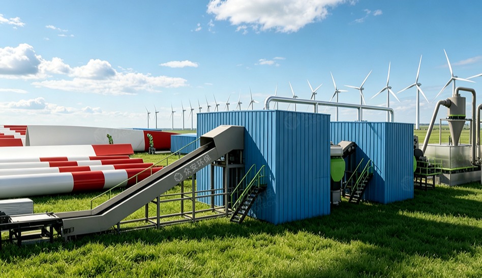 Zhongan Eco: Waste pretreatment lines for retired wind blades and PV modules