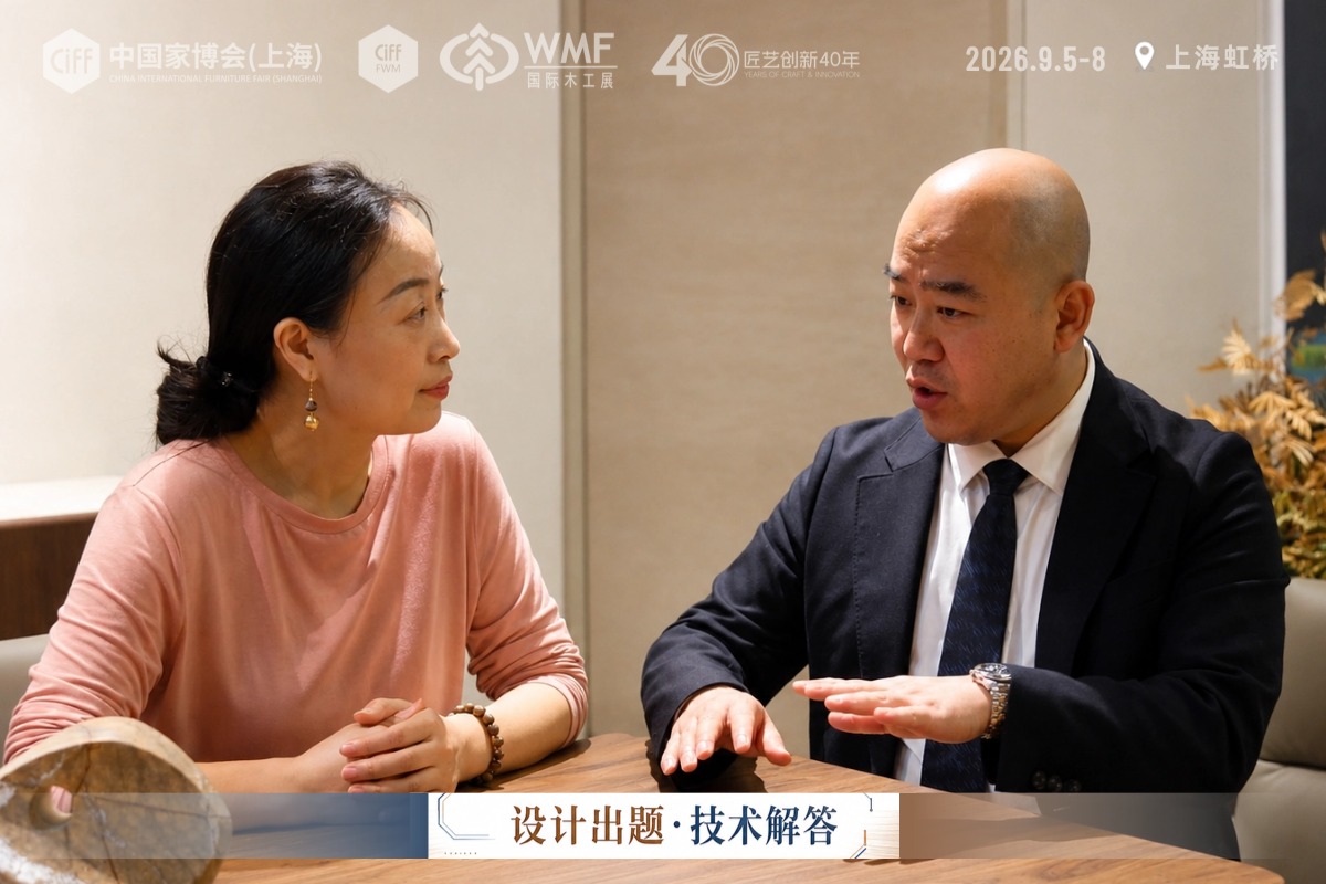 NEODIKO representative in CIFF x WMF interview discussing solid wood furniture quality and material utilisation