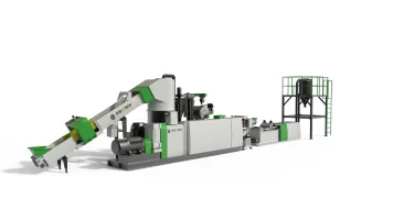 High efficiency filtration integrated single screw recycling pelletizing system
