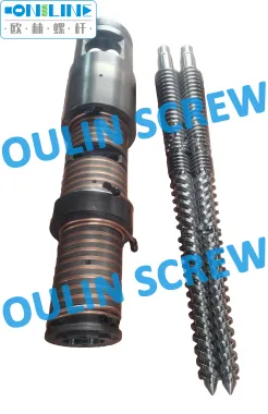 TWIN CONICAL SCREW AND BARREL